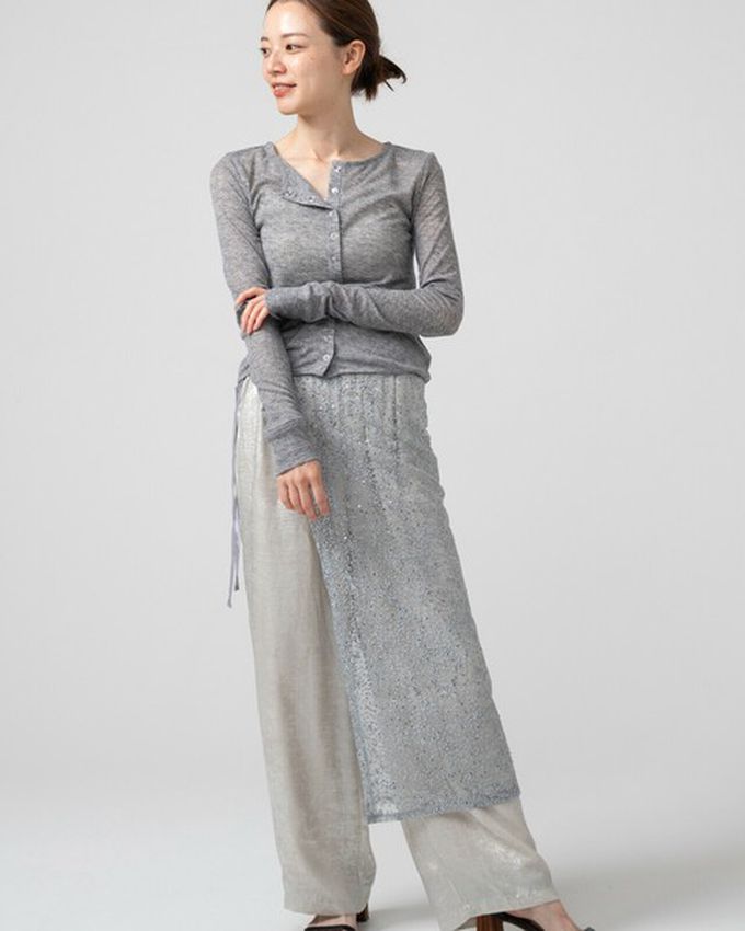 日本 gleam - [疊穿高手]閃亮光澤薄紗半片裙-粉紅