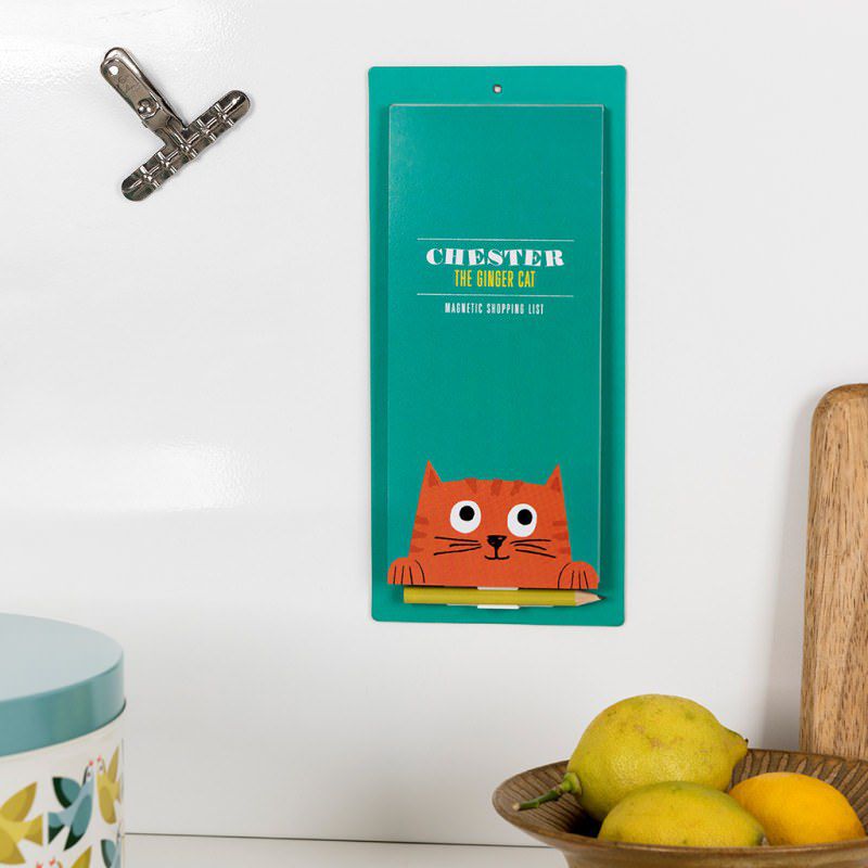 英國 Rex London - 便條紙(背面附磁鐵)-大眼橘貓