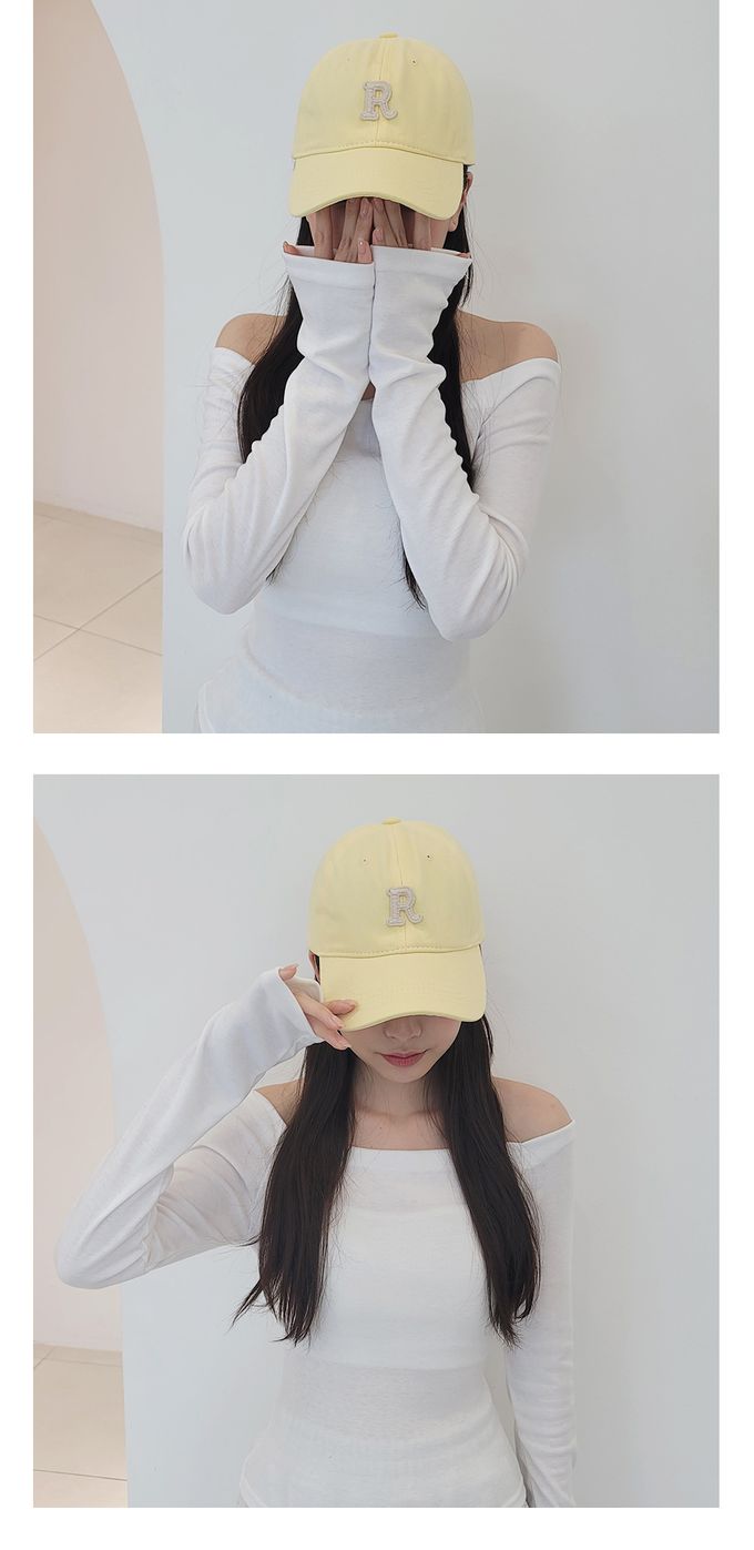 韓國 Soo&Soo - 字母R經典老帽-白