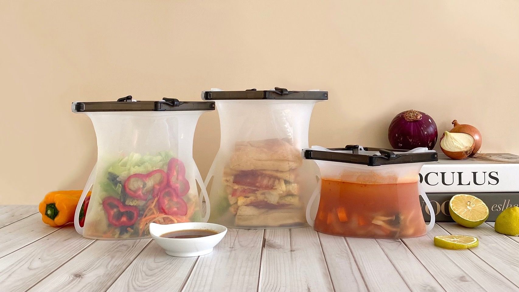 仁舟淨塑 - 【媽咪愛獨家組】無痕野餐即刻上手-三件組-矽密咖啡杯2.0-500ml*1+矽密盒2.0長方黃矽龜900ml*1+矽密袋顏色隨機500ml*1