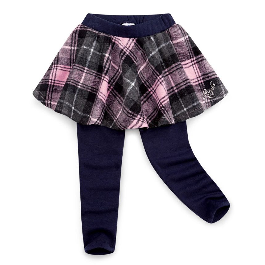 韓國 Jelispoon - (內刷毛)格紋內搭褲裙-紅