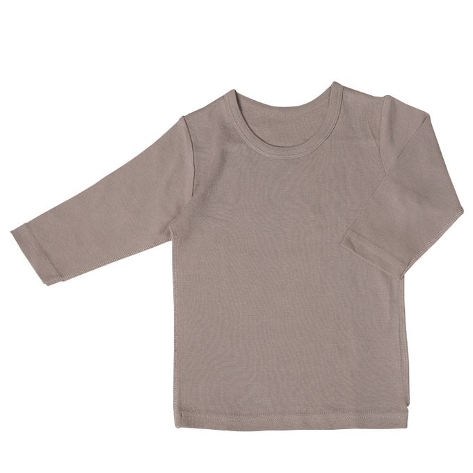 akachan honpo - 長袖圓領速乾上衣-2件組 素面-深藍色