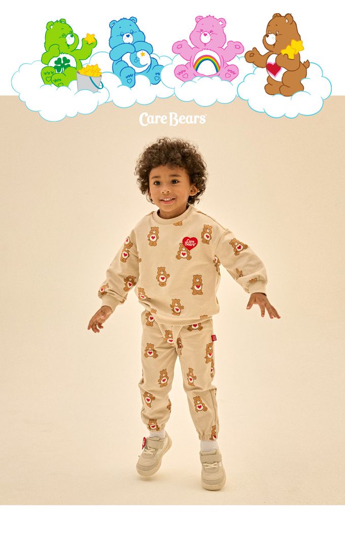 韓國 Care Bears - 聯名款愛心熊熊長袖套裝-淺卡其