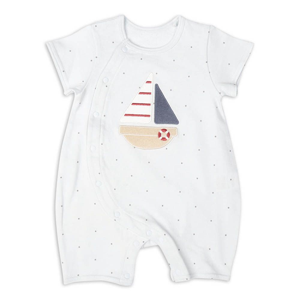 短袖兔裝-毛巾布材質造型圖案-淺藍色