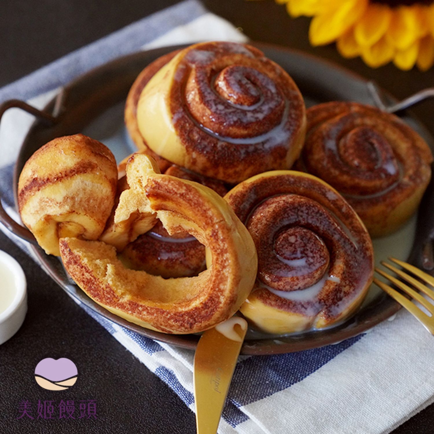 美姬饅頭 - 蒸的肉桂捲造型饅頭-6入-50g/顆