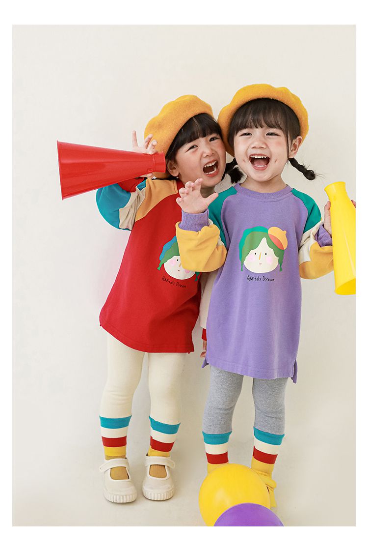 腰鬆緊羅紋束口內搭長褲-繽紛條紋-灰色