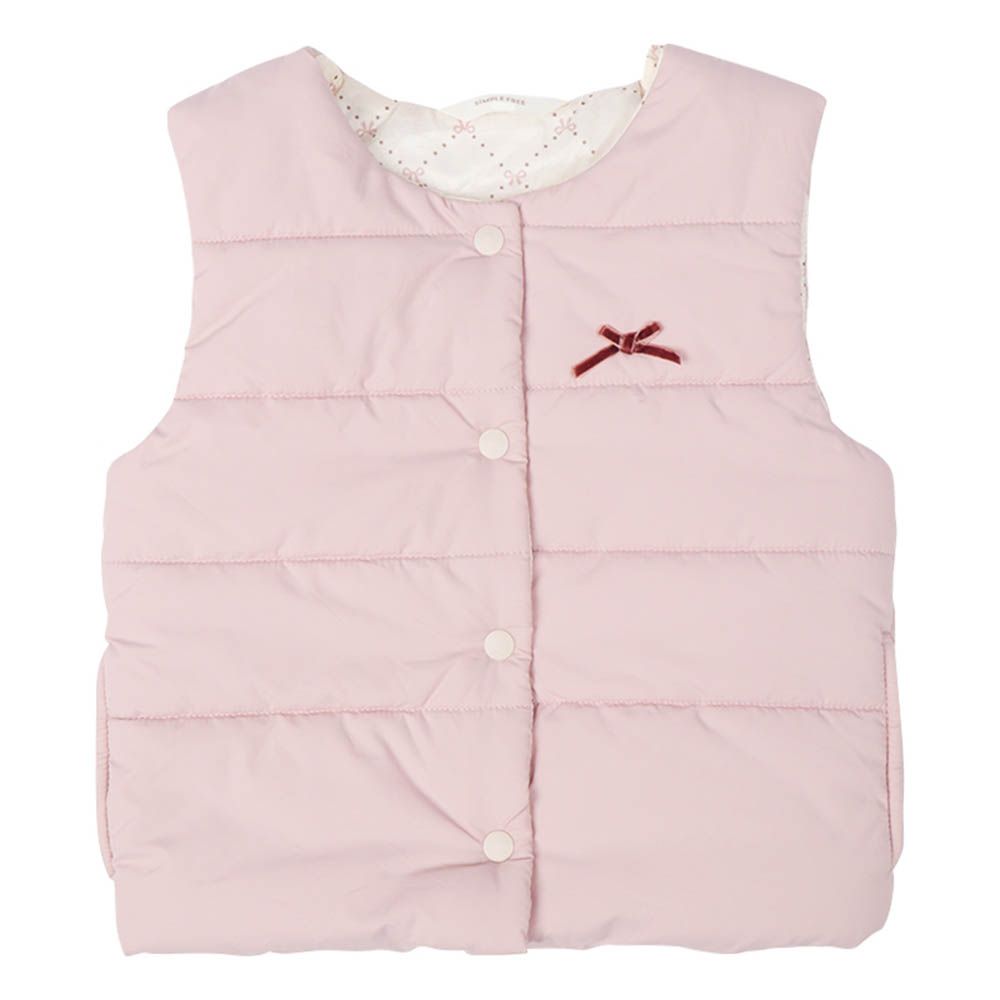 鋪棉背心-素面-粉紅色