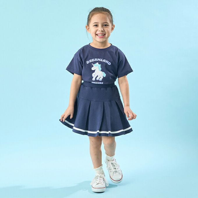 日本 Lycee mine - 水手風百摺短裙-(內襯安全褲)-海軍藍