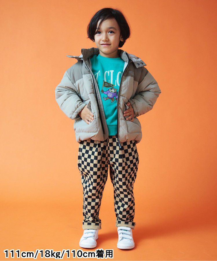 日本 BREEZE - 斜紋布保暖廚師褲-棋盤格-黑米