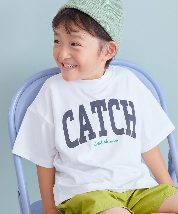 日本 devirock - 抗UV 不易皺速乾印花短袖上衣-CATCH-白