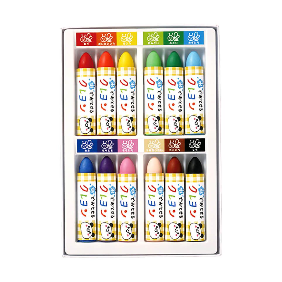 日本文具代購 - SAKURA 可水洗不易斷蠟筆-12色