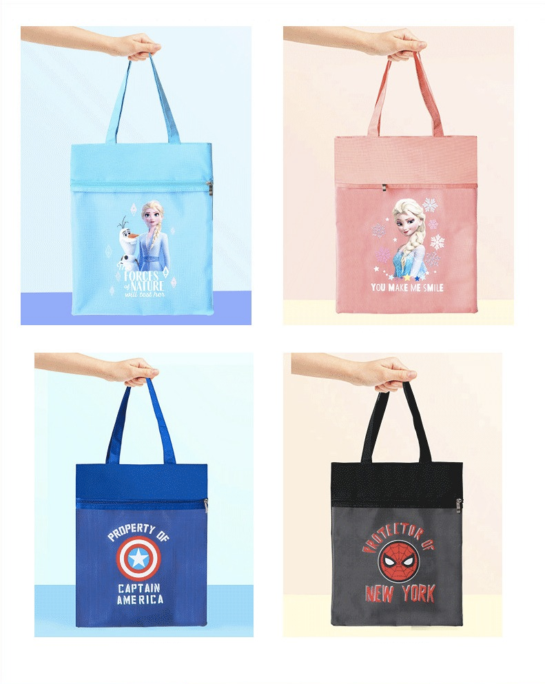 外出手提補習袋/收納袋-卡通人物隊長盾牌-寶藍色 (32*39*1cm)