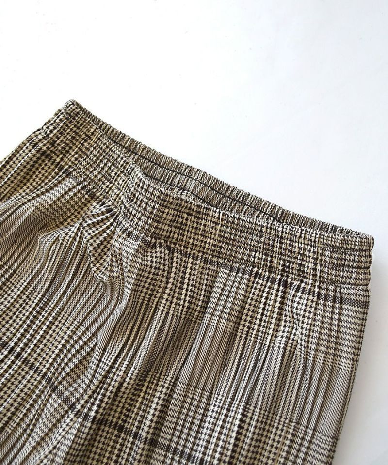 日本 zootie - 保暖刷毛百摺寬褲-經典格紋-海軍藍