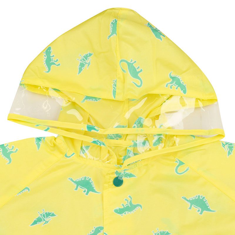 akachan honpo - 短斗篷式雨衣-恐龍-黃色 (80~95cm)