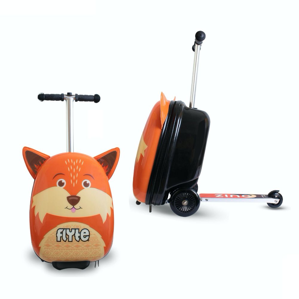 英國Flyte - 多功能滑板車-偵探小狐狸-橘色 (18吋)-3.6KGS(可變型行李箱)