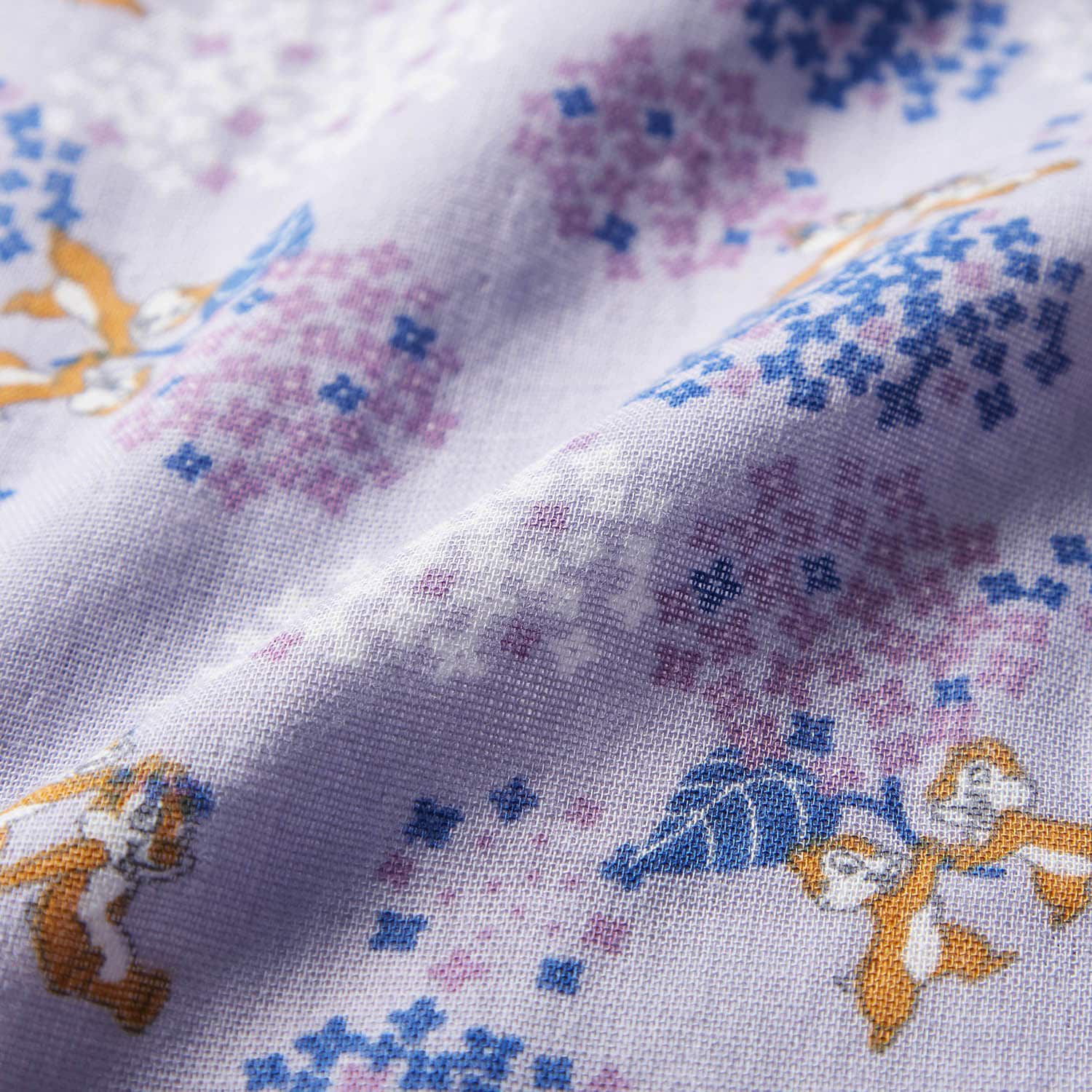 日本千趣會 - 迪士尼二重紗荷葉邊短袖甚平-米妮花園-嫩綠