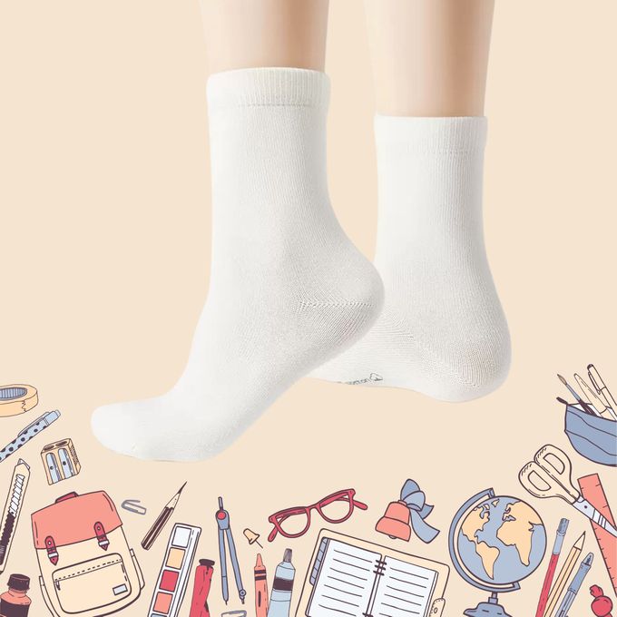 百搭必備黑白純棉中筒棉襪