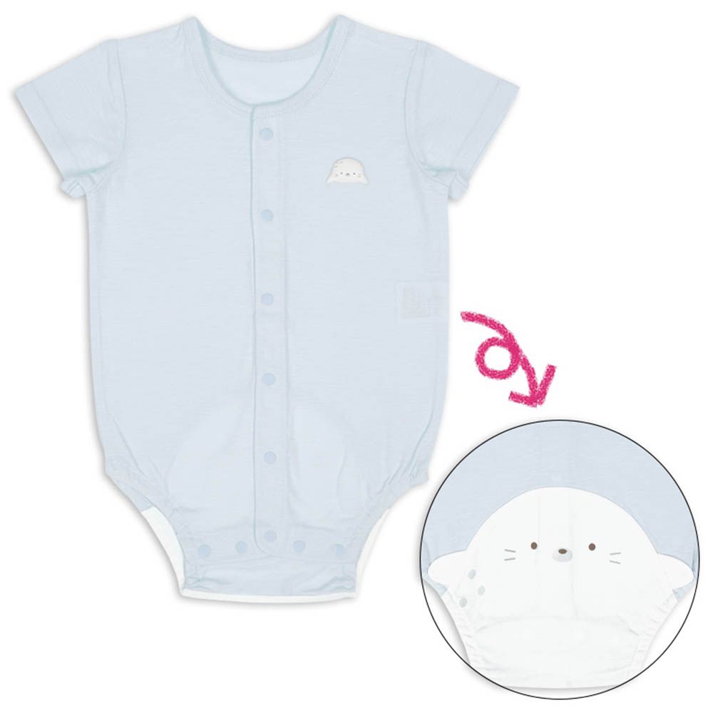 短袖包屁衣-海洋生物-淺藍色