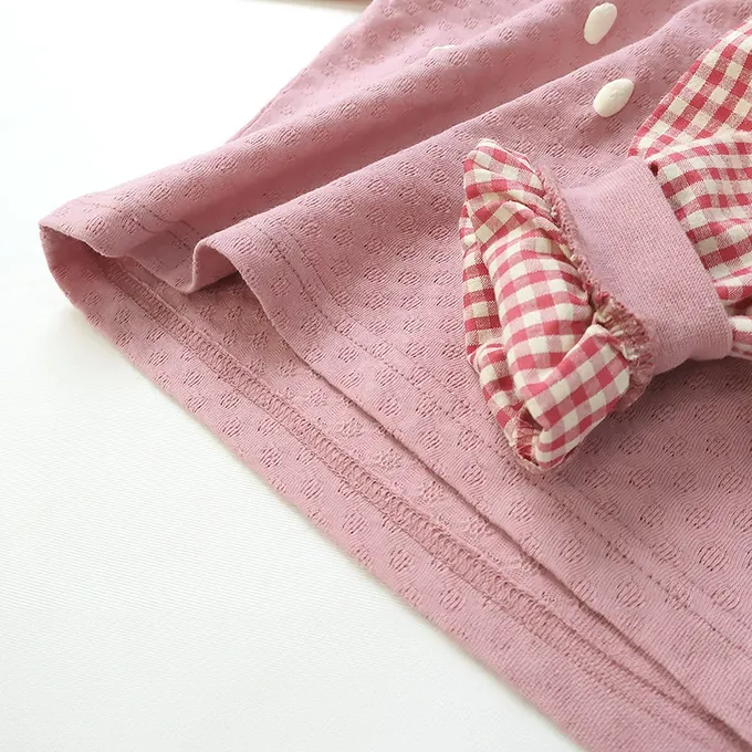 日本 ZOOLAND - 水果樂園 可愛草莓領口長袖上衣-粉紅