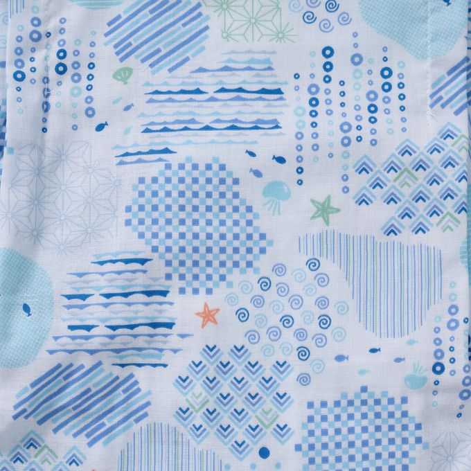 akachan honpo - 兩件式甚平-海-淺藍色