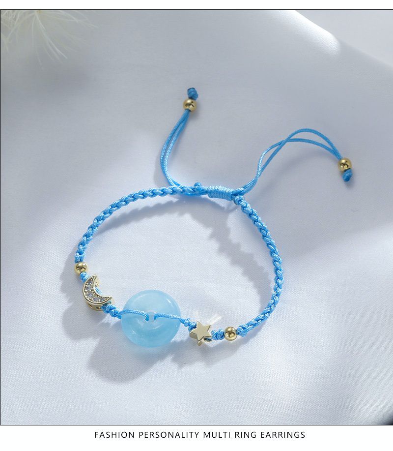 手工編織海藍寶水晶手鏈 (14-19cm)