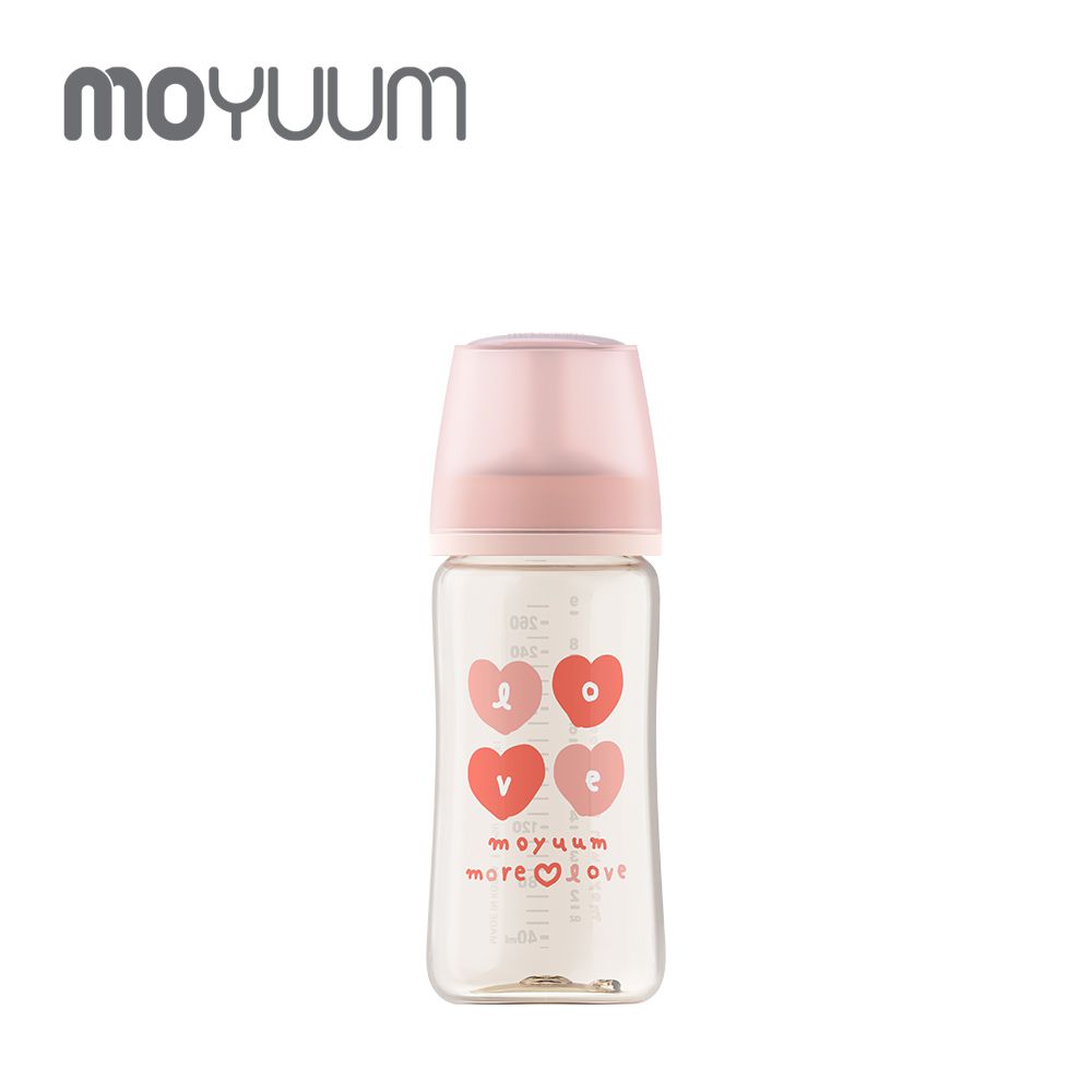 第三代PPSU寬口奶瓶-設計款-蜜桃心心(3m+)-270ml