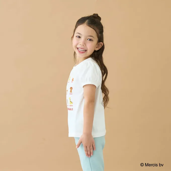 日本 Lycee mine - miffy聯名 速乾抗皺印花泡泡短袖上衣-粉紅