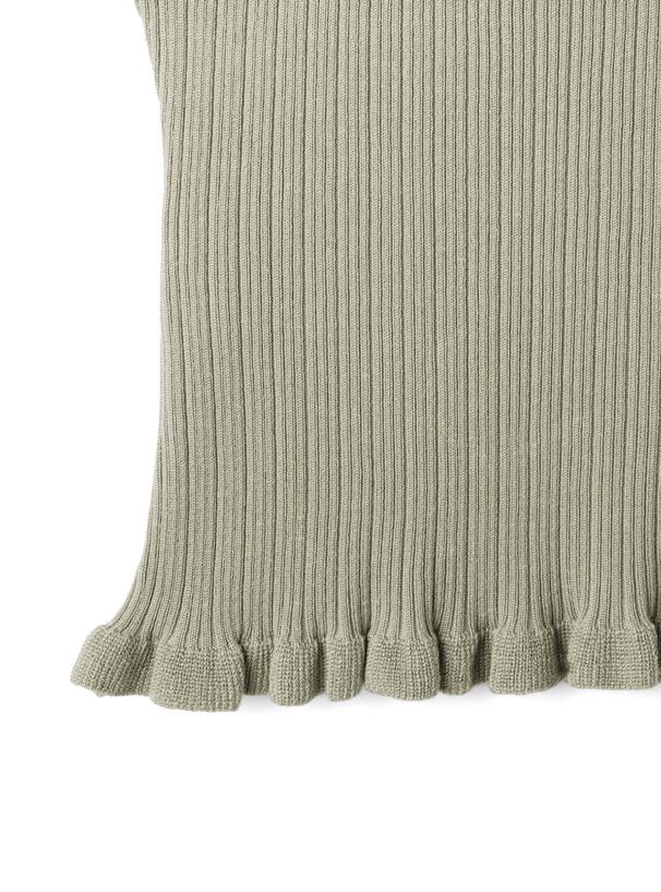 日本 GRL - 針織無袖小高領羅紋背心上衣-綠