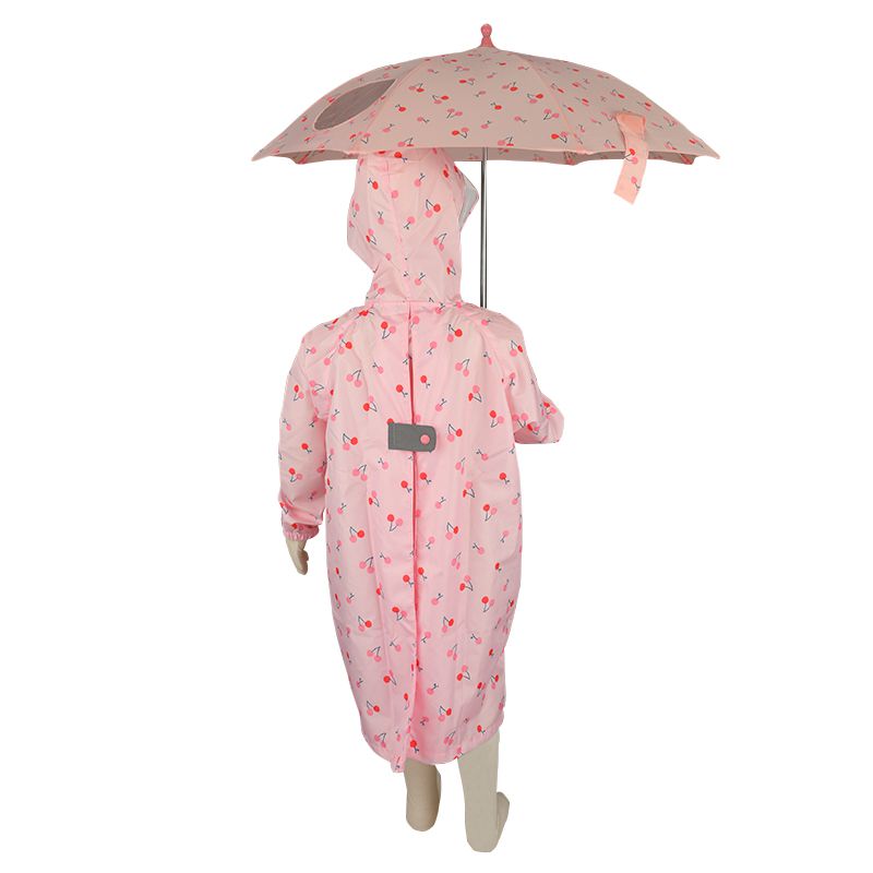 akachan honpo - 強力防潑水雨衣-櫻桃-粉紅色