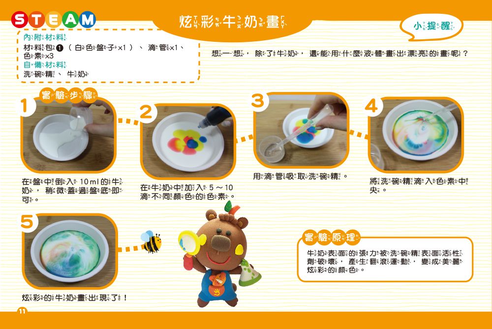 STEAM小小理科腦養成班：實驗魔法盒-內含：實驗材料包40件+趣味小實驗20個+科學小知識20個