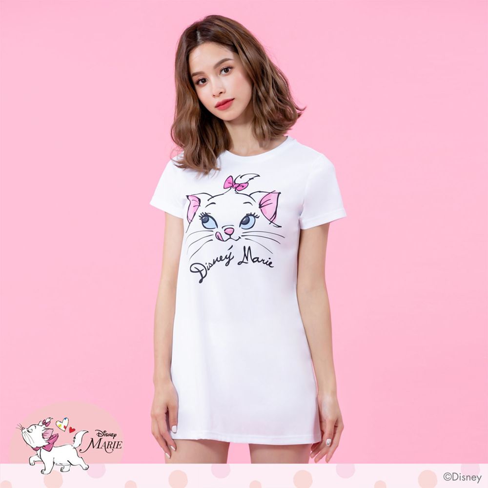 WIWI - 長版-純潔瑪麗貓防曬排汗涼感衣-女-純淨白