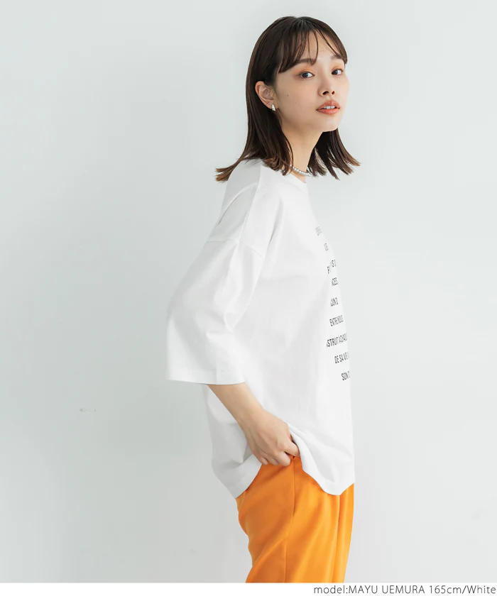 日本 COCA - 圓領純棉透氣字母短T-媽媽-白