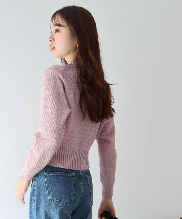 日本 BLUE EAST - 人魚編珍珠扣針織外套-深海藍