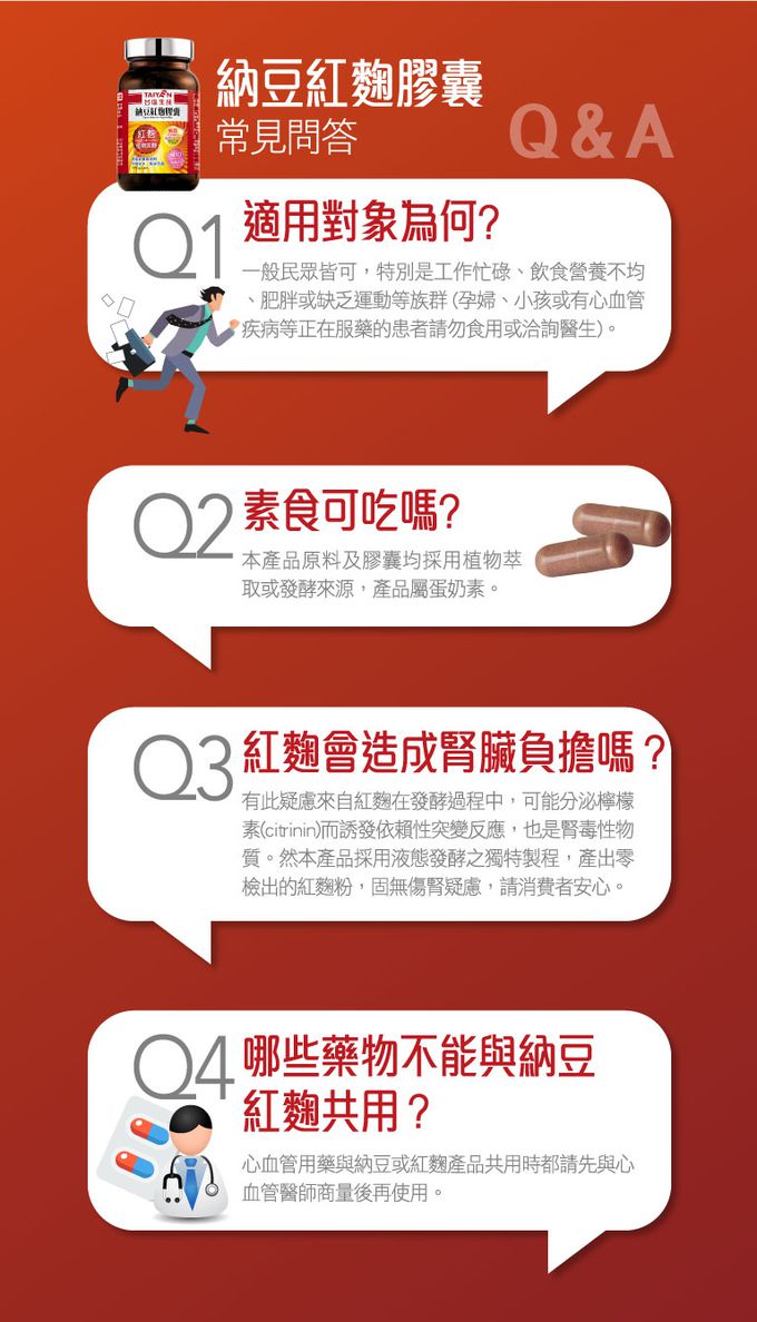 台鹽生技 - 納豆紅麴膠囊(90粒/瓶)