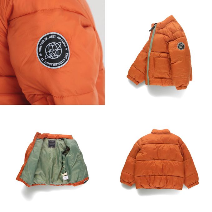 日本 BRANSHES - 酷帥又保暖輕盈鋪棉外套-軍綠x棕