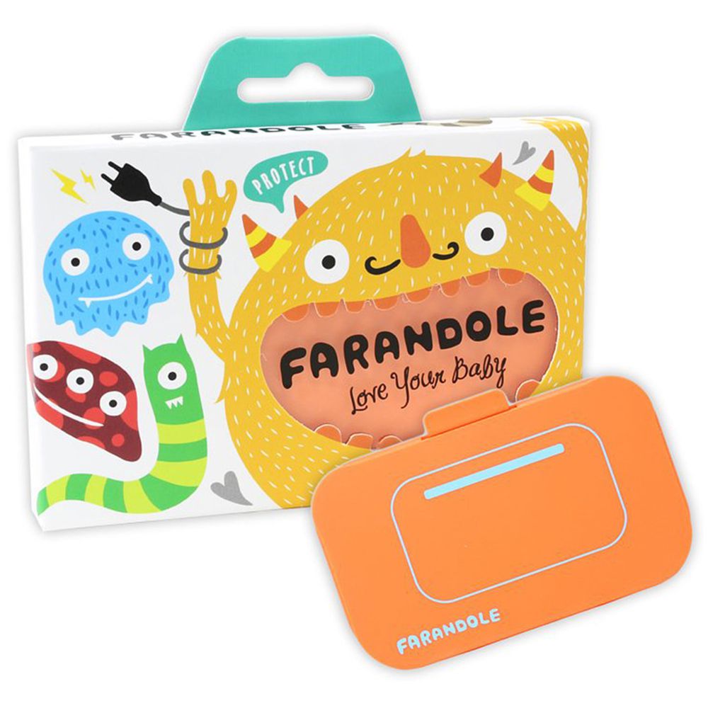 FARANDOLE 法紅荳 - 插座 & 開關安全防護蓋-可愛開關款-橘色