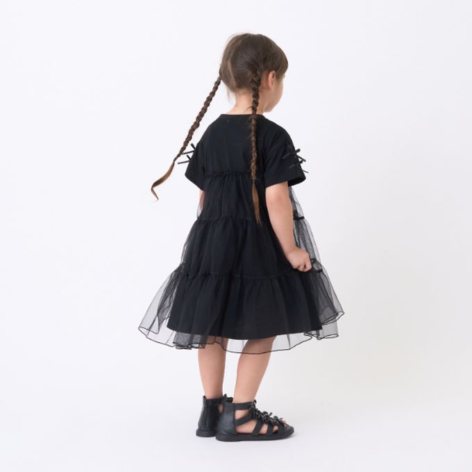 日本 Lycee mine - 接觸冷感 緞帶短袖蛋糕洋裝-薰衣草