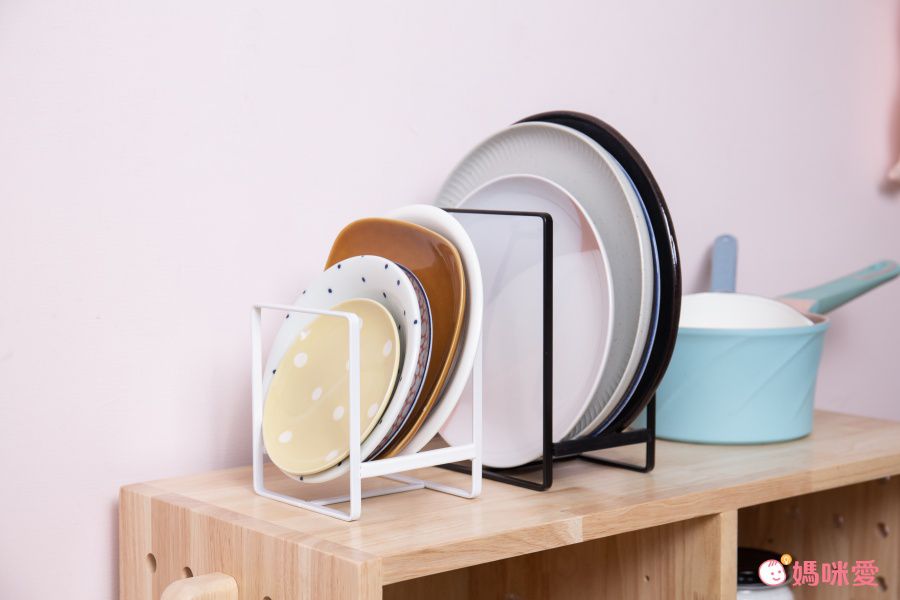 日式廚房碗盤收納架-H型-黑色