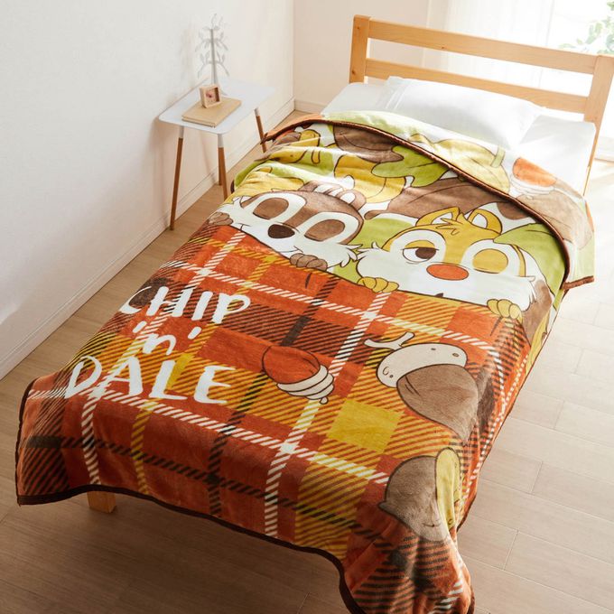 日本千趣會 - 迪士尼印花 輕量保暖毛毯/蓋毯-奇奇蒂蒂冬眠 (一般單人(140×200cm))