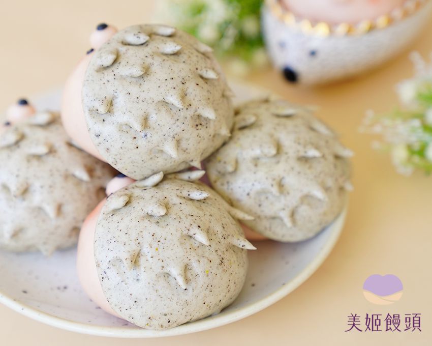 美姬饅頭 - 小刺蝟鮮乳造型芝麻包-50g