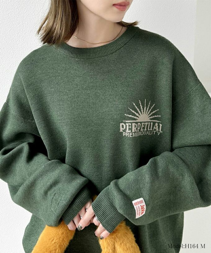 日本 Classical Elf - Java 4WAY印花厚磅針織上衣-左胸棕色LOGO-杏