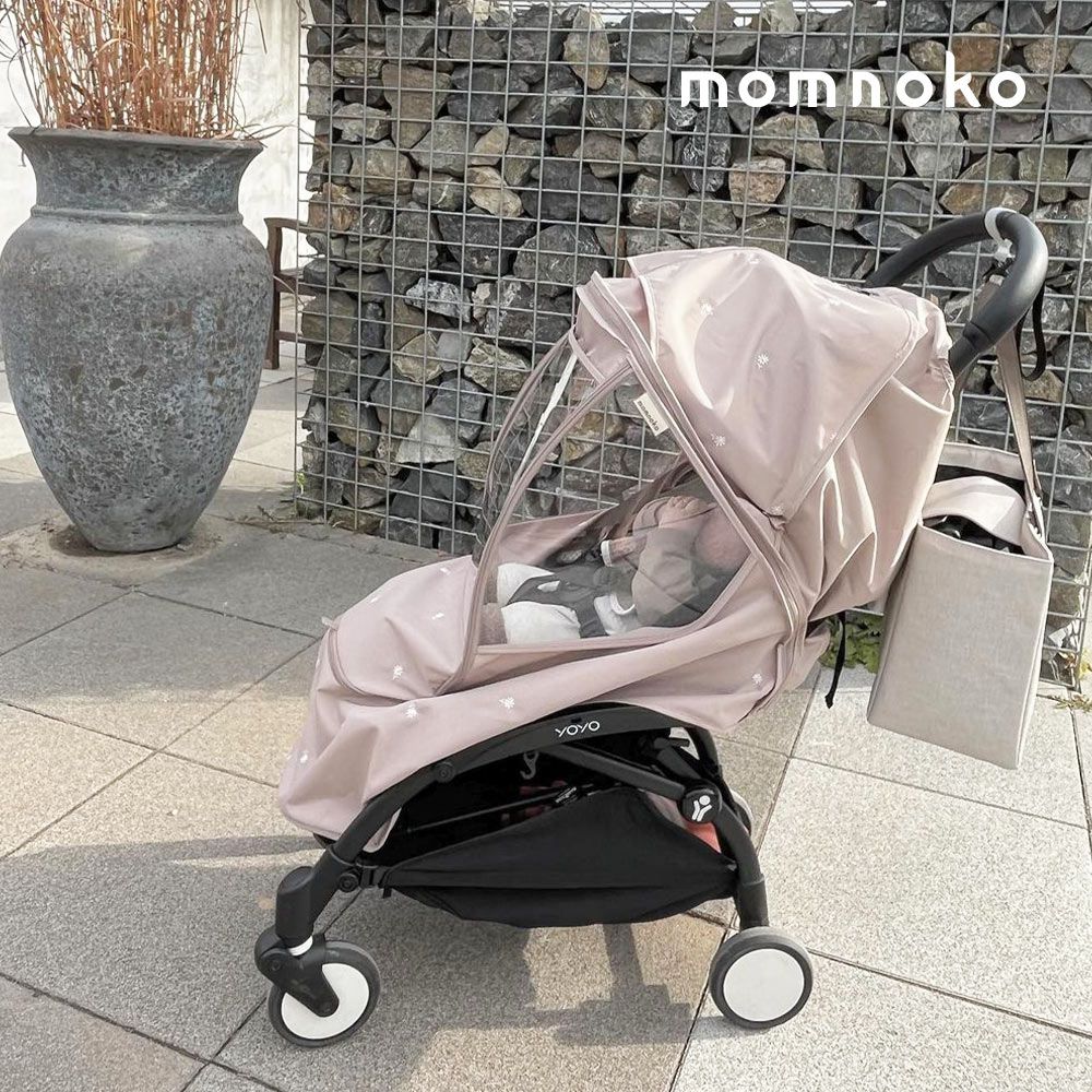 防風防蚊二合一推車罩 - 拿鐵色奶白花