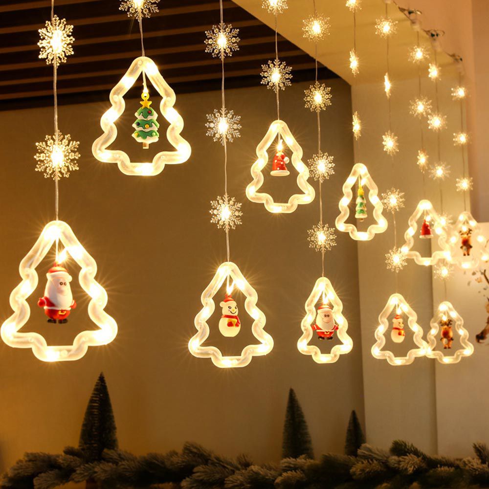 聖誕節雪花LED彩燈(八功能款)-聖誕樹 (長度約300cm)