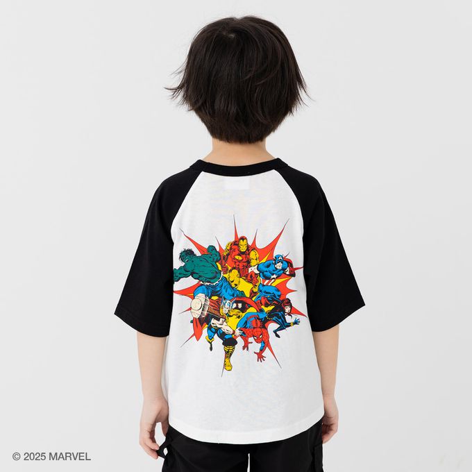 日本 Chil2 - 聯名款  100%棉印花短袖上衣-英雄大集合-白