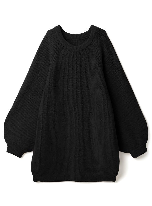 日本 GRL - 寬鬆短版針織長袖洋裝-摩卡 (F)