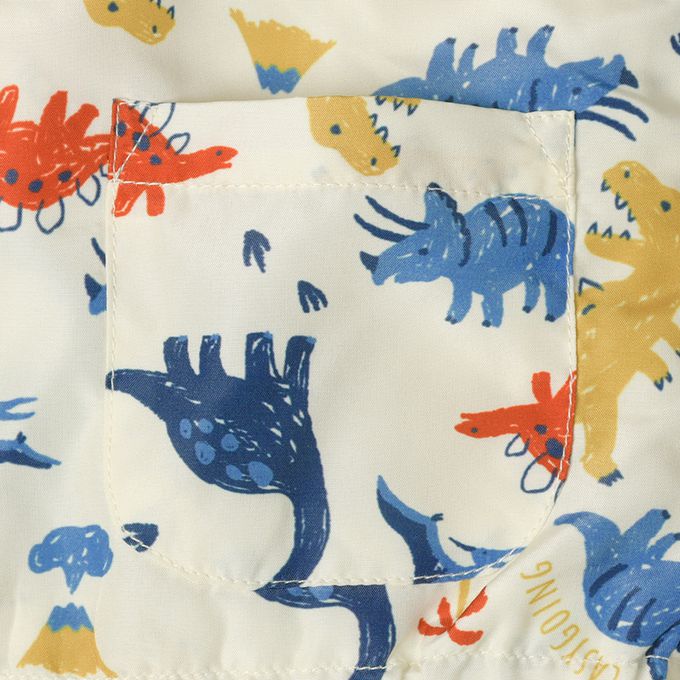 akachan honpo - 防風外套-恐龍-米白色