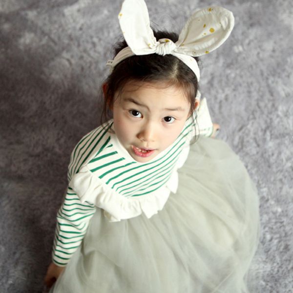 韓國 Mini Dressing - 時尚可愛兔子耳朵造型髮帶-黑白點點 (單一尺寸)