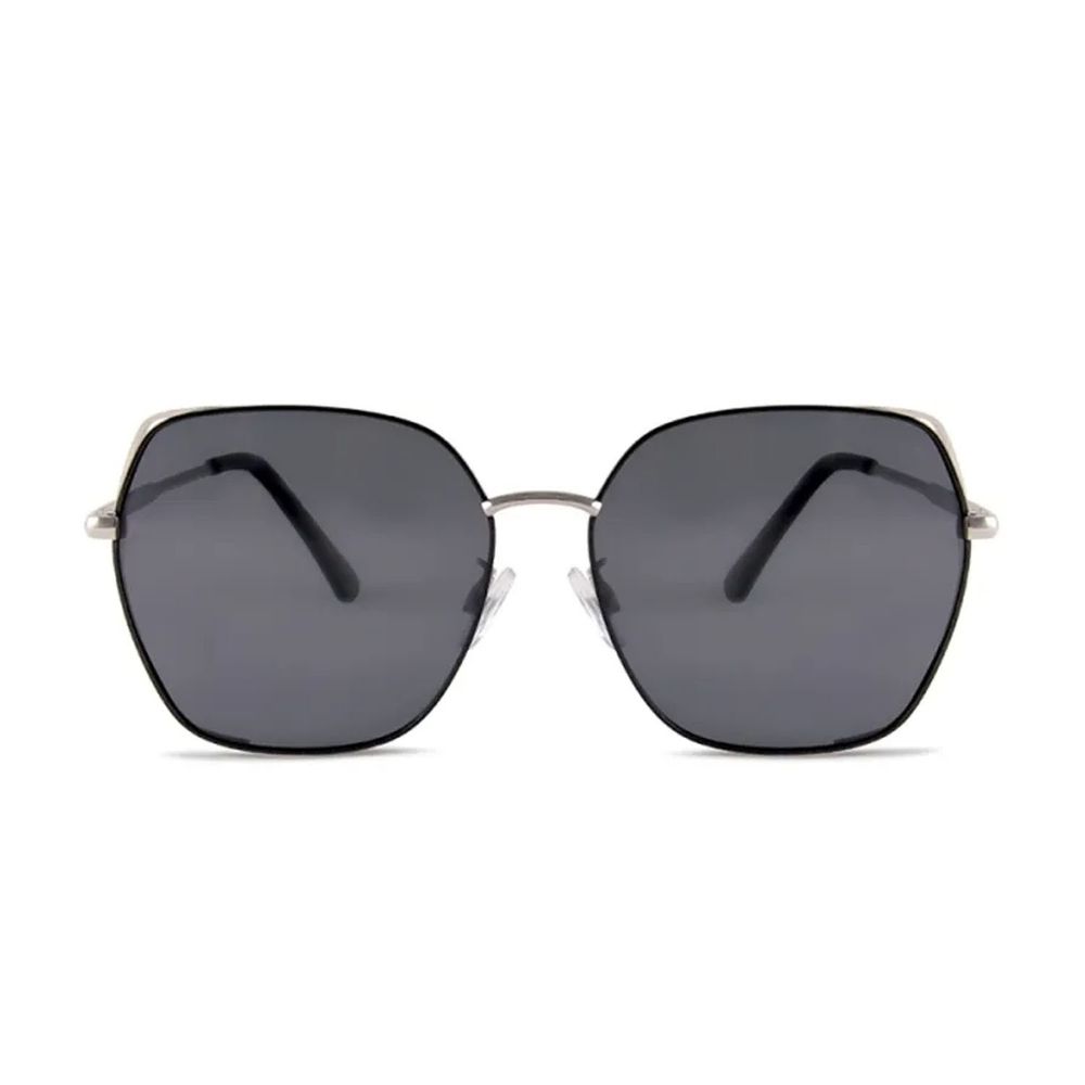 ALEGANT - 時尚復古鏤空銀框茶黑偏光墨鏡│UV400太陽眼鏡