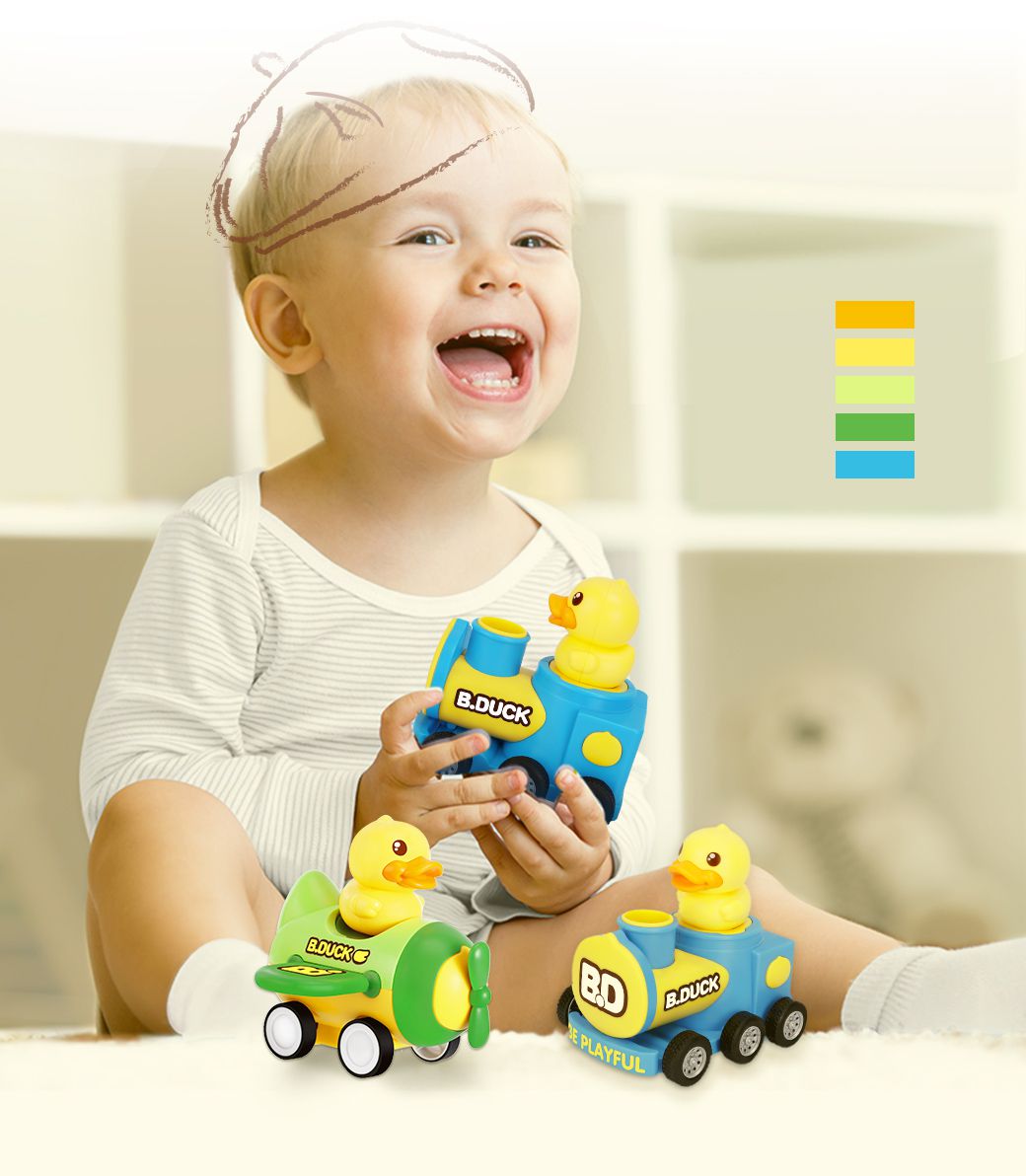 B.Duck 小黃鴨 - 按壓慣性車2入-18個月以上