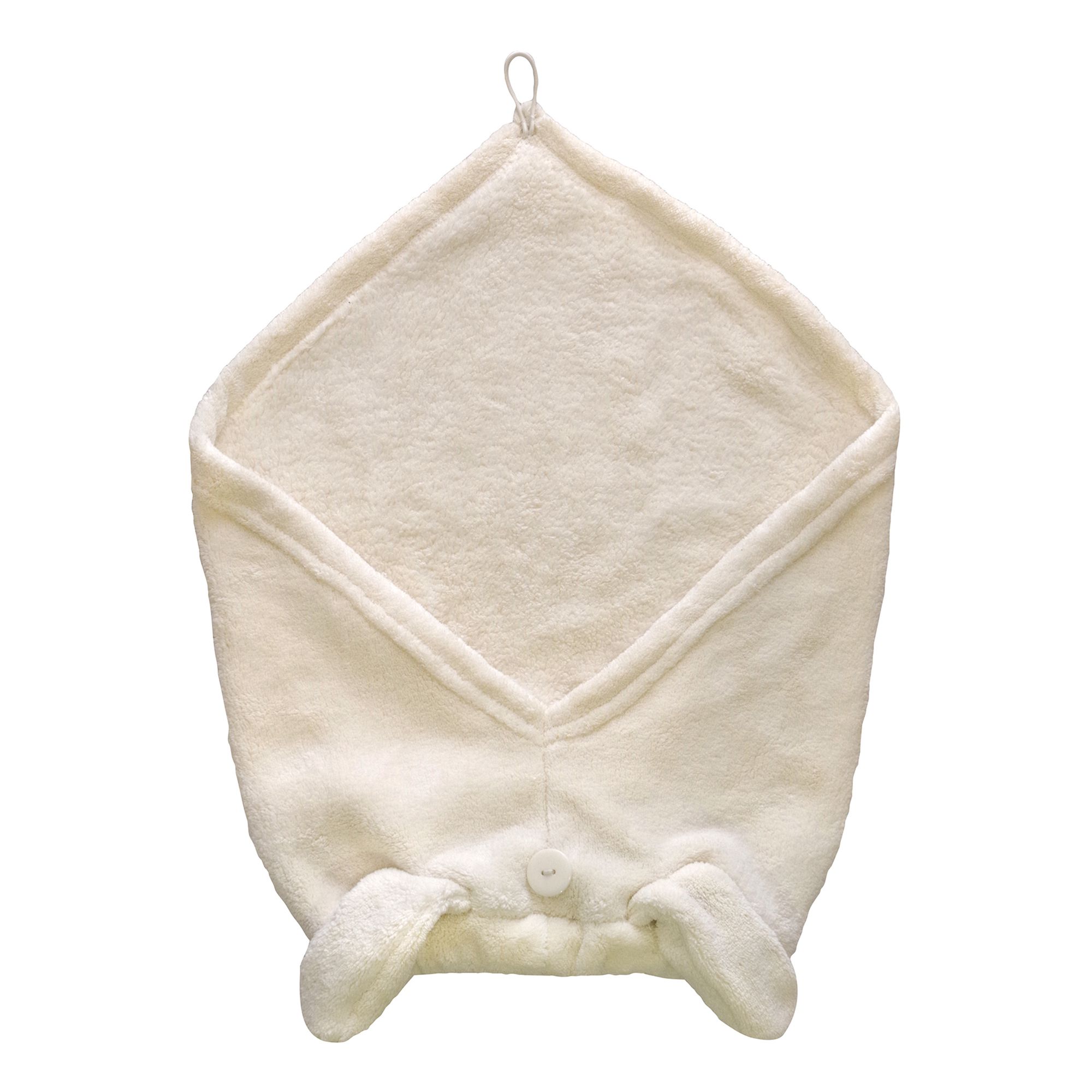 akachan honpo - 吸水動物造型頭巾-小狗-白色 (頭圍44～68cm)